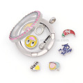 Cute design simples chili charme, liga de zinco vidro flutuante locket design encantos